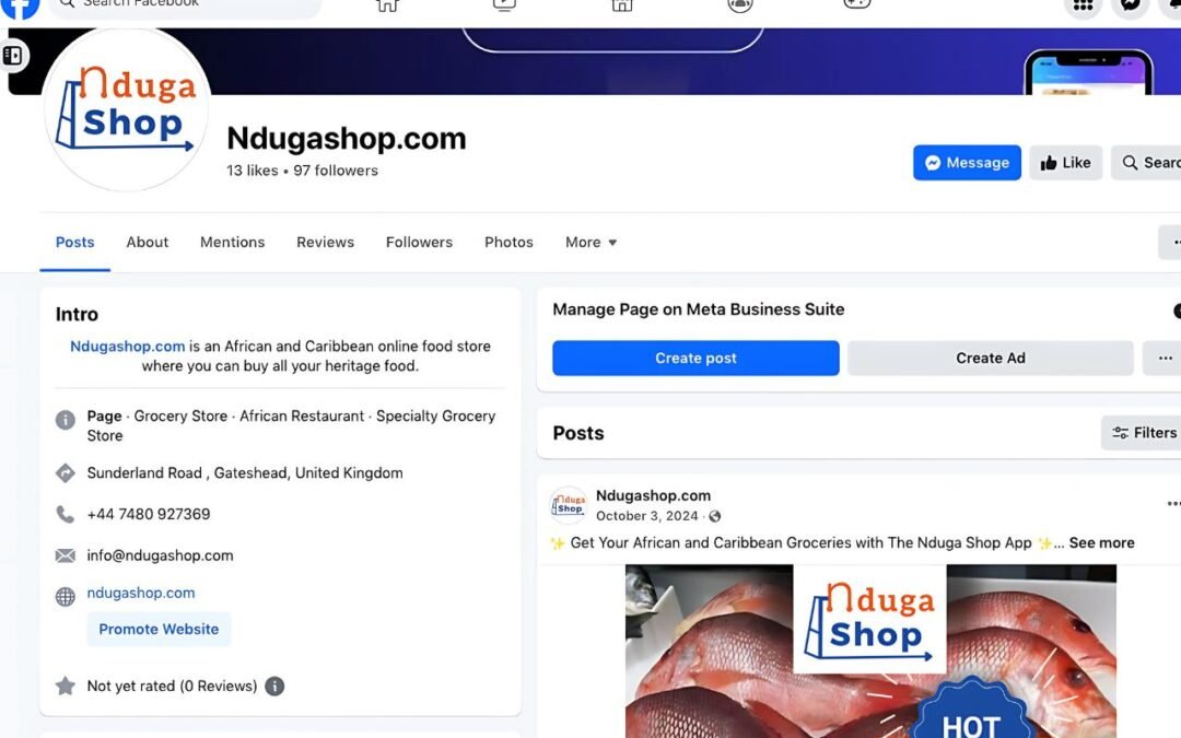 Nduga Shop Facebook Page