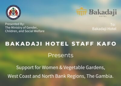 Support for Women & Vegetable Gardens Presentation from The Ministry of Gender, Children and Social Welfare of The Gambia