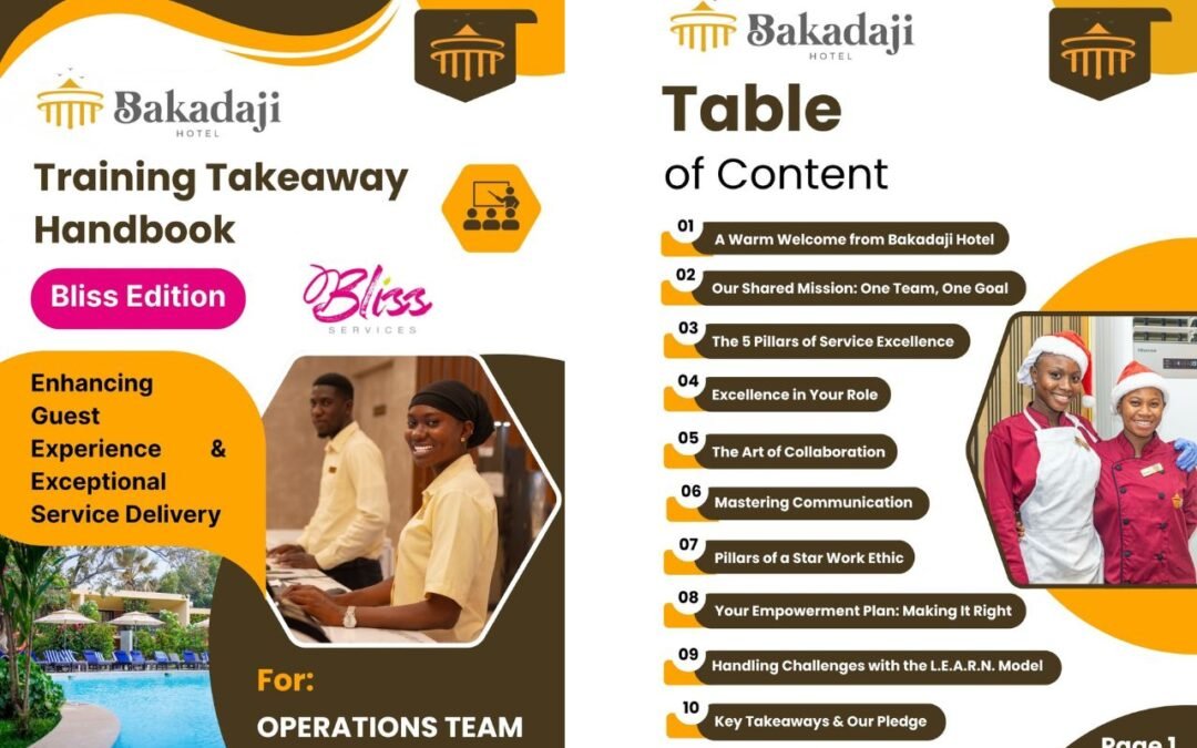 Bakadaji Hand Book For Staff After Enhancing Guest Experience & Exceptional Service Delivery Training