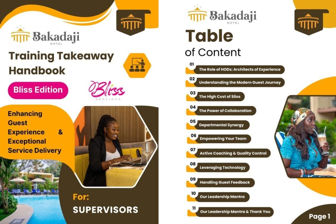 Bakadaji Hand Book For Supervisors After Enhancing Guest Experience & Exceptional Service Delivery Training